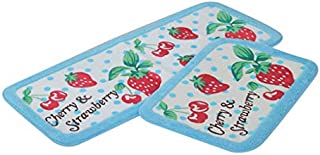 Kariwell Bath Rugs Microfiber Absorbent Bathroom Rug, Lovely Korean Strawberry Cherry Ground Mat Soft Bathroom Kitchen Slippery Mat