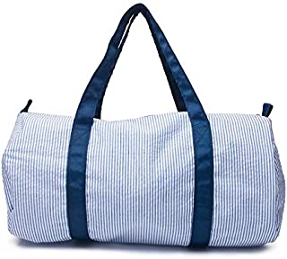 Seersucker Kids Toddler Light Weight Roomy Overnight Weekend Small Travel Duffel Bag (Navy)