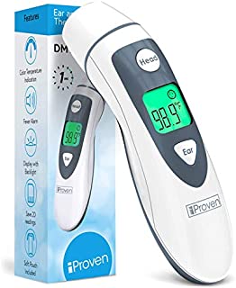 iProven DMT-489 Ear and Head Thermometer, Digital Infrared for Adults, Kids and Baby, Medical Forehead and Health Care Accuracy, FSA or HSA Eligible, Easy to Use Touchless Temporal Readings