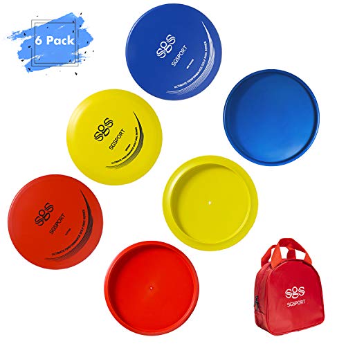 Disc Golf Starter Set - Flying Disc Golf Set for Beginners | Disc Golf Putter, Midrange, Drivers (6 Pack) (Red)