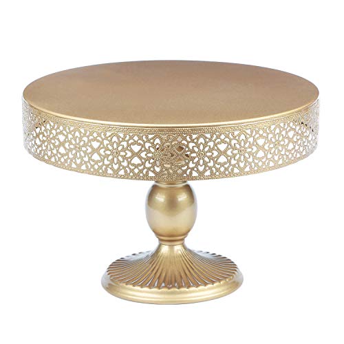 VILAVITA 12 Inch Cake Stand Round Cupcake Stands Metal Dessert Display Cake Stands, Light Gold