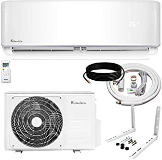 Klimaire 12,000 BTU KSIV 19 SEER Ductless Mini-Split Inverter Air Conditioner Heat Pump System with 15-ft Installation Kit and Wall Bracket 115V