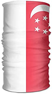 PIOL Singapore Flag Headwear Caps Elastic Head Wrap Scarf Hair Band Hats