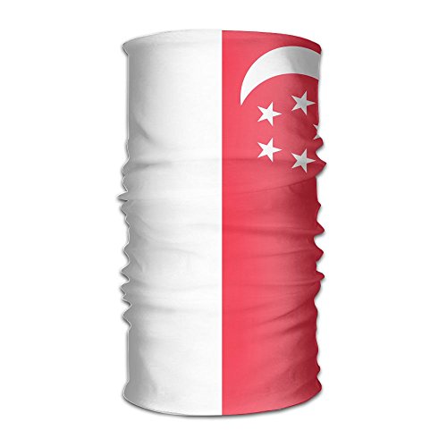 PIOL Singapore Flag Headwear Caps Elastic Head Wrap Scarf Hair Band Hats