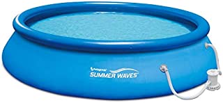 Summer Waves 15ft x 36in Quick Set Inflatable Above Ground Swimming Pool with Filter Pump