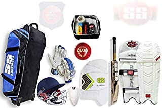 SS Complete Senior Players Batsman Cricket Kit Package English Willow Bat (Bat Care Kit Free) +Fast Delivery