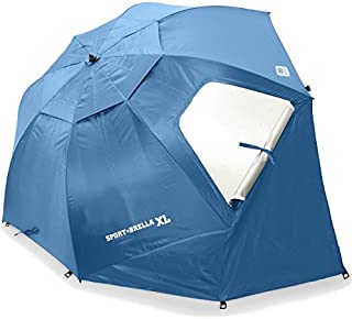 Sport-Brella XL Vented SPF 50+ Sun and Rain Canopy Umbrella for Beach and Sports Events (9-Foot, Steel Blue)