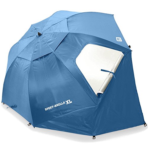 Sport-Brella XL Vented SPF 50+ Sun and Rain Canopy Umbrella for Beach and Sports Events (9-Foot, Steel Blue)