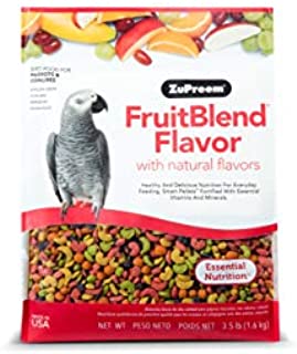 ZuPreem FruitBlend Flavor Pellets Bird Food for Parrots and Conures, 3.5 lb bag | Powerful Pellets Made in the USA, Naturally Flavored for Conures, Caiques, African Greys, Senegals, Amazons, Eclectus,