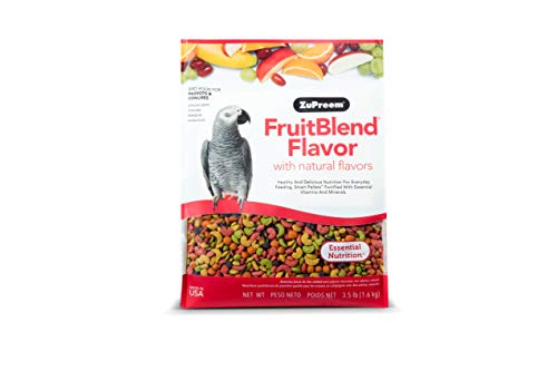 ZuPreem FruitBlend Flavor Pellets Bird Food for Parrots and Conures, 3.5 lb bag | Powerful Pellets Made in the USA, Naturally Flavored for Conures, Caiques, African Greys, Senegals, Amazons, Eclectus,