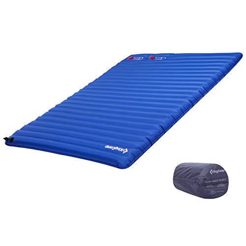 KingCamp Lightweight Outdoor 2-Person Camping Air Sleeping Pad with Internal Foot Pump, Double Use for Camping, Backpacking, Hiking and Traveling