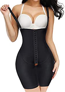 Nebility Women Waist Trainer Shapewear Tummy Control Bodysuit Open Bust Corset High Waist Thigh Slimmer Body Shaper(2XL, Black)