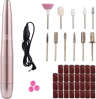 House Envy Electric Nail Drill Set, 11 pc Professional Efile 20000 RPM Portable Nail Drill Machine, Electric Nail File with 31 pcs Nail Sand Bands for Acrylics Gel Nails