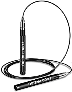 TOCO FREIDO Weighted Jump Rope Set with 2 Adjustable Skipping Jump Ropes, Speed Jump Ropes Protectors and Weighted Rods, Workout Jump Rope for MMA Boxing, Muay Thai, Fitness - Exercise Jumping Rope