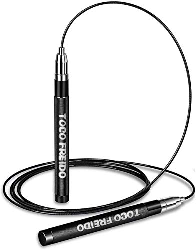 TOCO FREIDO Weighted Jump Rope Set with 2 Adjustable Skipping Jump Ropes, Speed Jump Ropes Protectors and Weighted Rods, Workout Jump Rope for MMA Boxing, Muay Thai, Fitness - Exercise Jumping Rope