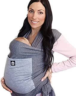 Baby Wrap Carrier with Front Pocket - Premium Cotton Baby Sling - One Size Fits All - Baby Carriers for Newborn, Infant - Soft Baby Wearing Carriers to Keeps Your Child Close for Bonding