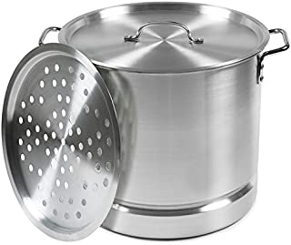 IMUSA USA Aluminum Tamale and Steamer Steamer Po 12-Quart, Silver