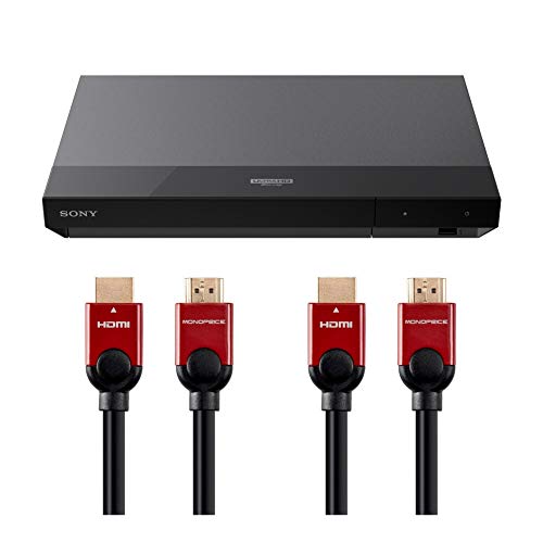 Sony UBP-X700 4K Ultra HD Blu-ray Player with Dolby Vision with Two 6 ft. High Speed HDMI Cable and DVD Lens claner