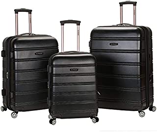 Rockland Melbourne Hardside Expandable Spinner Wheel Luggage, Black, 3-Piece Set (20/24/28)