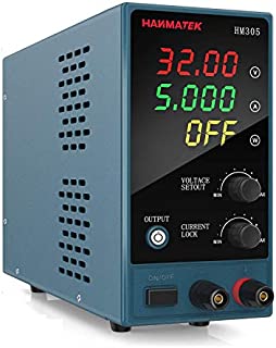 Adjustable DC Power Supply (0-30 V 0-5 A) with Output Enable/Disable Button HANMATEK HM305 Mini Variable Switching Digital Bench Power Supply