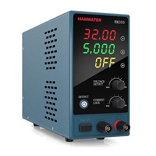 Adjustable DC Power Supply (0-30 V 0-5 A) with Output Enable/Disable Button HANMATEK HM305 Mini Variable Switching Digital Bench Power Supply