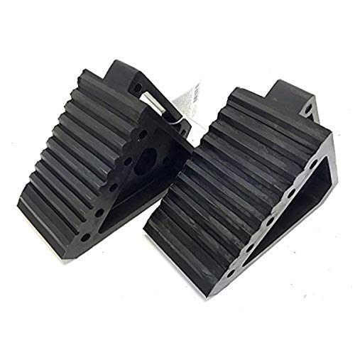 MAXXHAUL 70472 Solid Rubber Heavy Duty Black Wheel Chock 2-Pack, 8