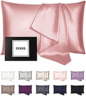 INSSL Silk Pillowcase for Women, Mulberry Silk Pillowcase for Hair and Skin and Stay Comfortable and Breathable During Sleep. (Coral, 20