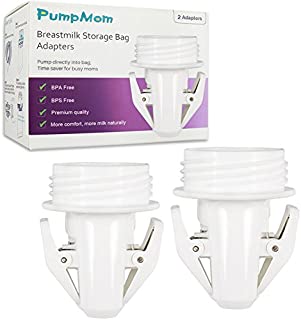 Breastmilk Storage Bag Adapters for Spectra S1 S2 Pumps, Avent Comfort Wide Mouth Flange Pump to Use with Lansinoh and Nuk Breastmilk Storage Bags by PumpMom