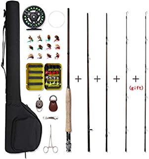 NetAngler Fly Fishing Rod and Reel Combo 4-Piece Fly Fishing Rod 5wt Aluminum Fly Reel 28 Pieces Flies Kit with Free Rod Tip,Backing,and Cloth Carry Bag