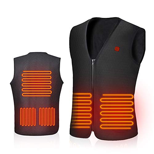 Warming Heated Vest for Men Women Rechargeable and Washable, Aibast Electric Smart Vest for Motorcycle, Hunting, Winter Lightweight Fleece Heating Vest with USB Charger (NO Included Battery)