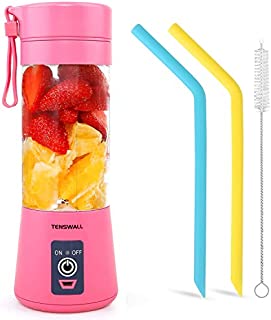 Tenswall Portable, Personal Size Blender Shakes and Smoothies Mini Jucier Cup USB Rechargeabl, pink
