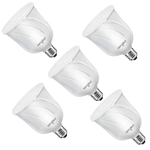 Sengled Pulse Bluetooth Light Bulb JBL Speaker System App Controlled Dimmable LED Bulb Requires Master Pair Add Up to 7 Satellite Bulbs BR30 Smart Music Bulb, White, 5 Pack