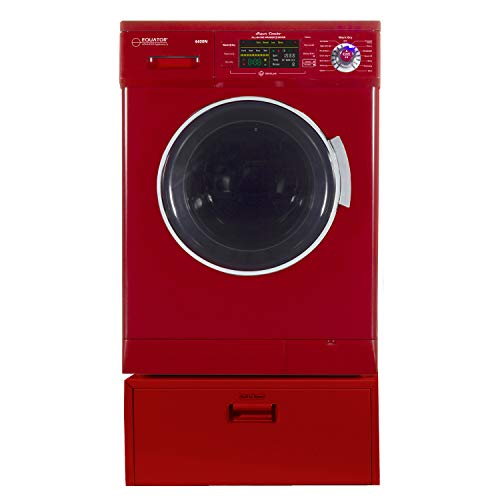 Equator Merlot All-in-one Compact Combo Washer Dryer with Pedestal Storage Drawer