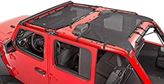 MasterTop Freedom Mesh Bimini Top Plus in Black| Fits and is Compatible with 2019-Current JLU Jeep 4 Door Wrangler Models| Fits Under Hardtop|14201601