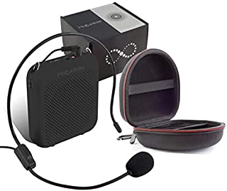 Portable Microphone and Speaker for Teachers with Carrying Case | Portable Voice Amplifier for Teachers - 4000mAh Long Battery Life | Tour Guide Speaker Wired Microphone Headset with 3.5mm AUX Input