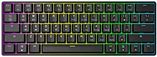 GK61 Mechanical Gaming Keyboard - 61 Keys Multi Color RGB Illuminated LED Backlit Wired Programmable for PC/Mac Gamer (Gateron Optical Red, Black)