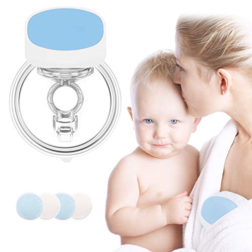 Hands Free Wearable Breast Pump Electric Breast Pumps Portable Single Breastfeeding Breastpump with 2 Spill-Proof Cloth Cover, 5 Levels, 2 Mode, Rechargeable, Ultra-Quiet Pain Free Breast Pump