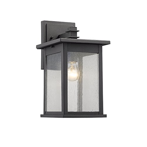 Chloe Lighting Tristan Transitional 1 Light Black Outdoor Wall Sconce 14