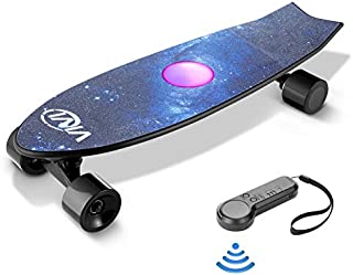 Vivi H2E Electric Skateboard with Built-in Colorful Light, Gift Package, Electric Longboard with Remote, 350W Brushless Motor, Up to 18.6MPH, 8 Miles Range, Max Load 155 Lbs for Kids, Teens, Adults