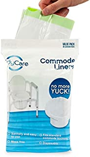 TidyCare Commode Liners for Bedside Portable Toilet Chair Bucket | Value Pack of 48 Disposable Waste Bags for Adults | Universal Fit