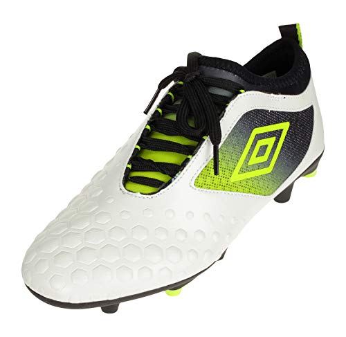 Umbro Unisex UX Accuro II Premier Firm Ground Soccer Shoe, White, 12 US Men