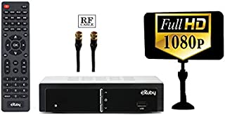 Exuby Digital Converter Box for TV with Antenna and RF Cable for Recording and Viewing Full HD Digital Channels - Instant or Scheduled Recording, 1080P HDTV, HDMI Output, 7 Day Program Guide