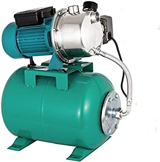 Happybuy Shallow Well Jet Pump and Tank 1 HP 750W Shallow Well Pump with Pressure Tank 740GPH Stainless Steel Jet Pump with Tank 1inch Automatic Booster System