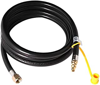 KIBOW 10Ft Low Pressure Propane Quick-Connect Hose-3/8 Inch SAE Female Flare Fitting & Male Full Flow Plug for RVs