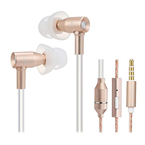 Docooler Air Tube Earbud Headphone Anti-Radiation in-Ear Headset EMF-Free Wired Stereo Earphone with Microphone & Volume Control - Compatible with Smart Devices