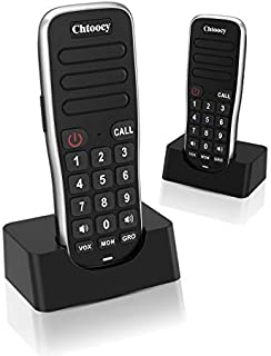 Chtoocy Rechargeable Intercoms Wireless for Home 1 Mile Range 10 Channel, Handheld Wireless Intercom System for Home Business Office, Home Room to Room Communication System (2 Packs, Black)