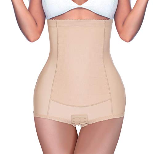 BRABIC Women High Waist Control Panties Postpartum Belly Girdle Slimming Underwear Butt Lifter Shapewear (Beige, M (waist 25.9