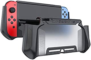 Sendyou Dockable Case for Nintendo Switch TPU+PC Grip Protective Cover Case Compatible with Switch Console and Joy-Con Controller (Black)