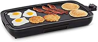 Dash Everyday Nonstick Deluxe Electric Griddle with Removable Cooking Plate for Pancakes, Burgers, Quesadillas, Eggs and Other Snacks, Includes Drip Tray + Recipe Book, 20 x 10.5, 1500-Watt, Black