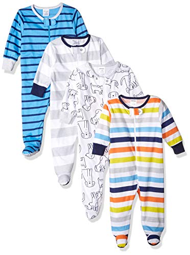 Onesies Brand Baby Boys' 4-Pack Sleep'N Play Footie, dog, 6-9 Months